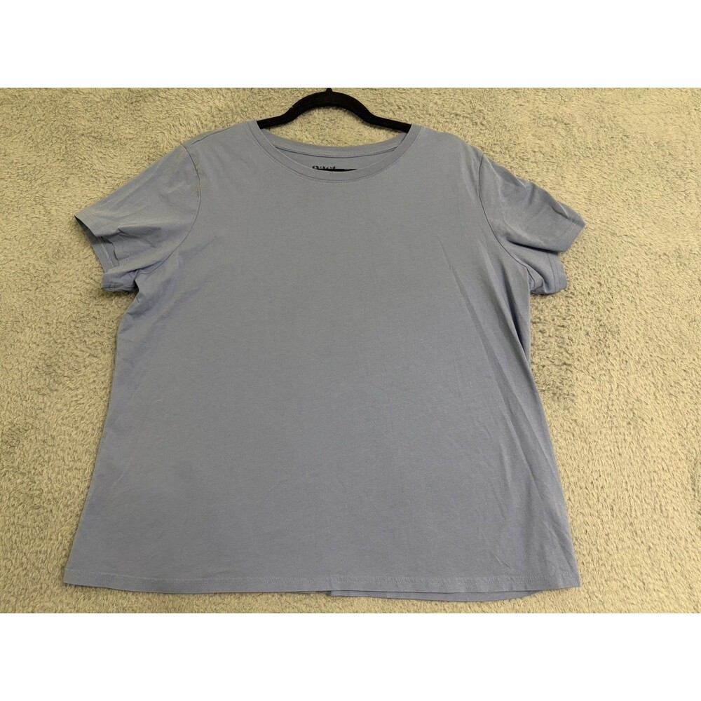 Pact Women's Softspun Crew Neck Tee Hydrangea Blue XL -Large Top Minimalist